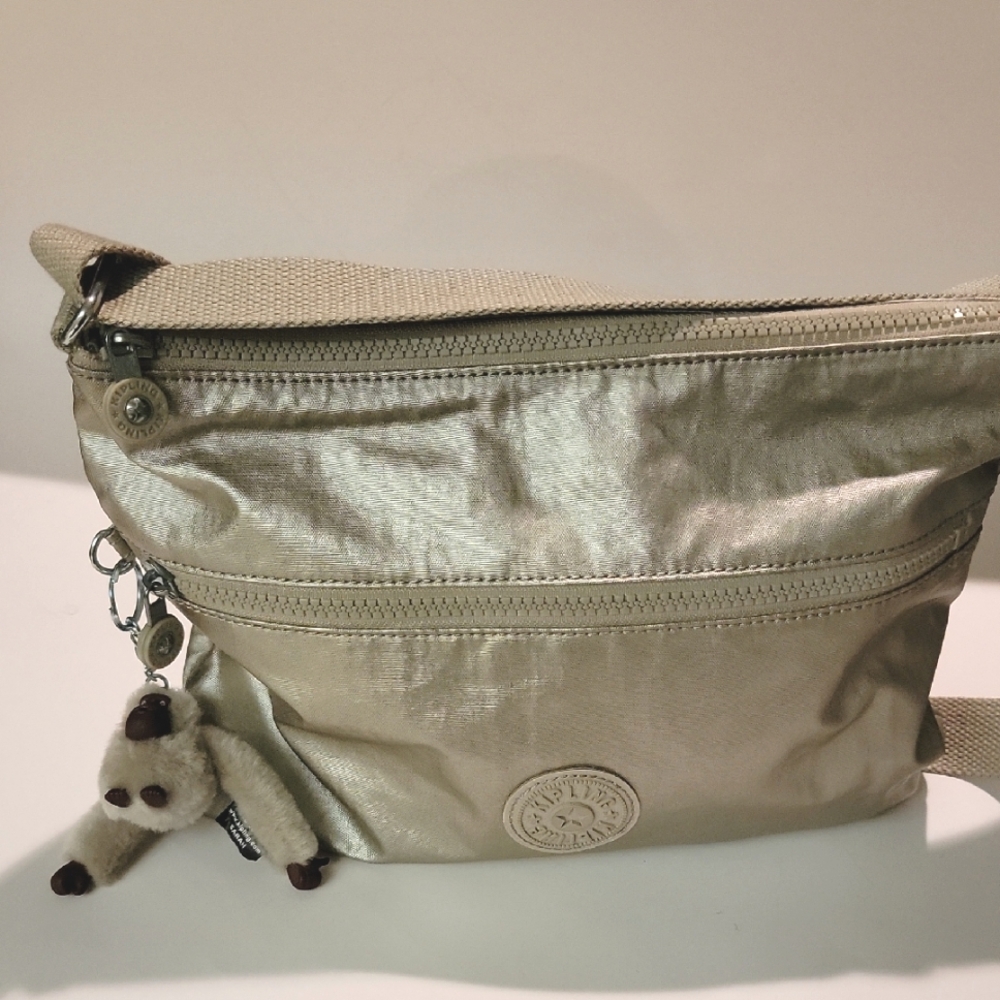 KIPLING  ANNEBELLE METALLIC GOLD CROSSBODY BAG
